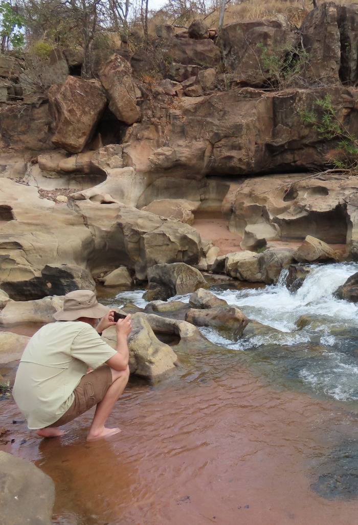 taking a photo of mutale falls